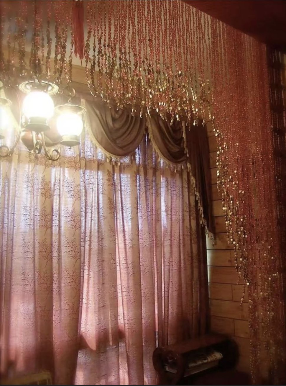 pink and orange curtains