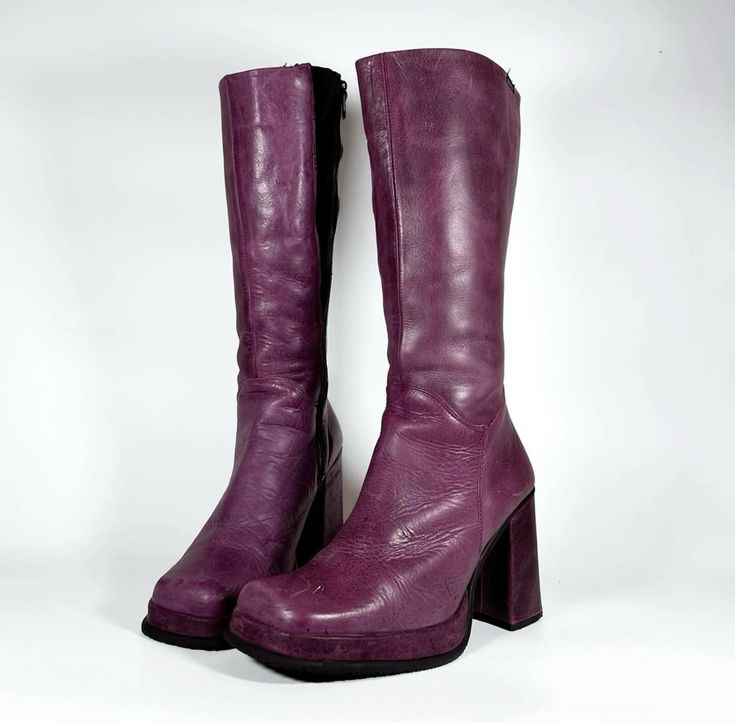 purple 90s boots